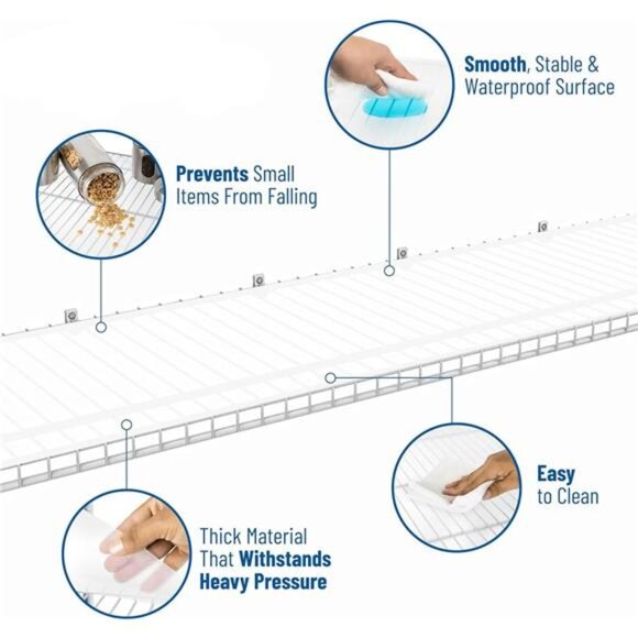 Wire Shelf Liner - 12" x 48" Flat Packed - Set of 4 - Clear - Wire Shelf Liners - Picture 4 of 7